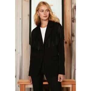 NWT - Blank NYC Show Stopper Blazer Black Crepe Size: S